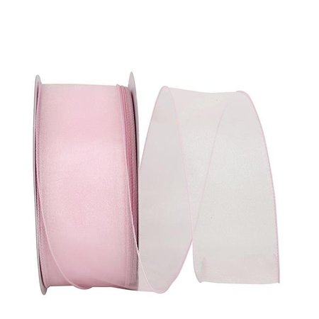 RELIANT RIBBON Reliant Ribbon 99908W-061-40K Sheer Lovely Value Wired Edge Ribbon - Pink - 2.5 in. x 50 yards 99908W-061-40K